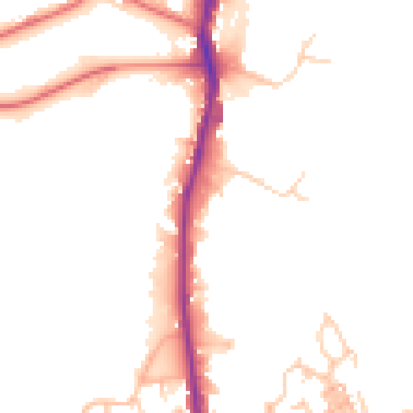 Daytime road noise heatmap for OL2 6LH