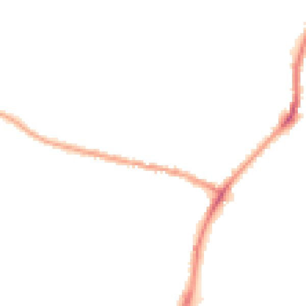Night-time road noise heatmap for OL2 7SE