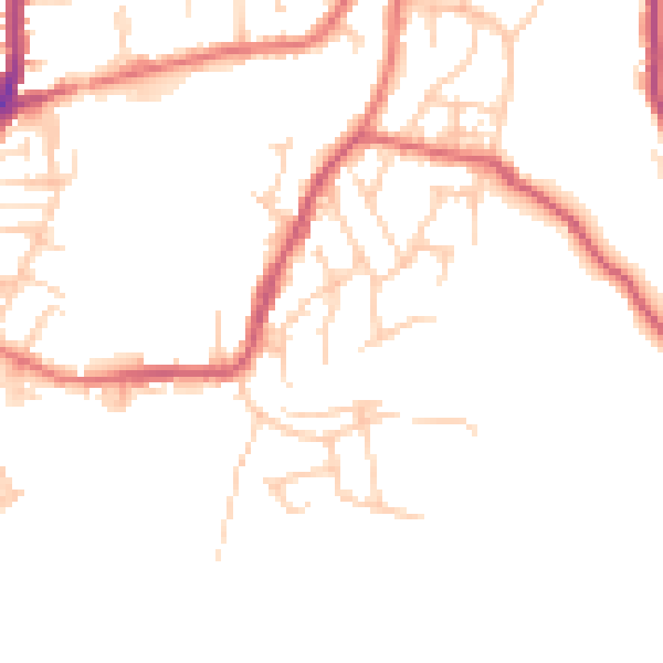 Daytime road noise heatmap for OL2 8JS