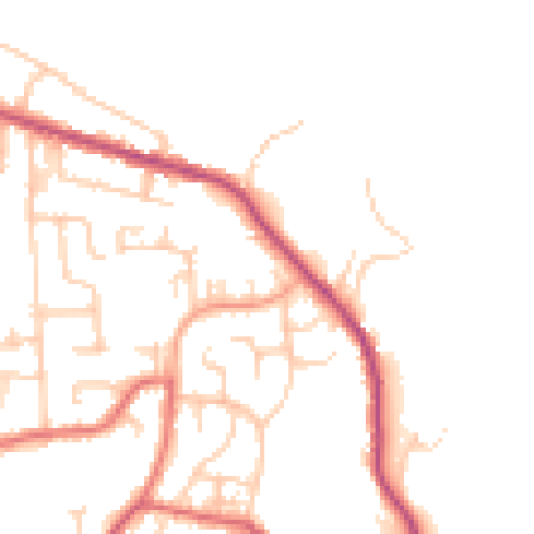 Daytime road noise heatmap for OL2 8LQ