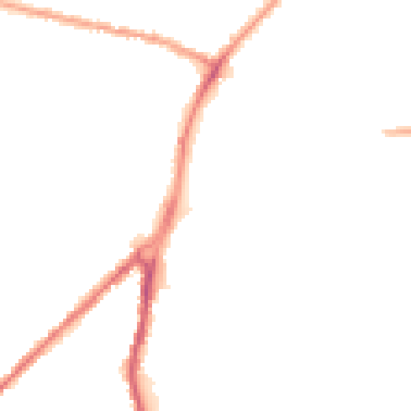 Night-time road noise heatmap for OL2 8RF