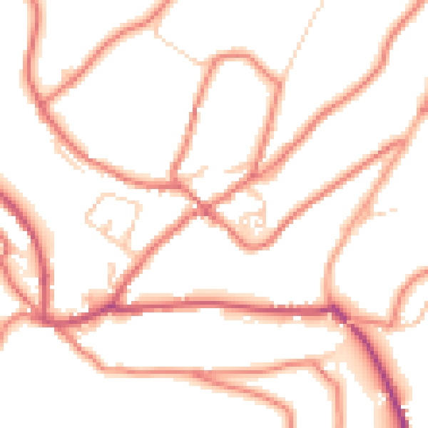 Daytime road noise heatmap for OL3 5AA