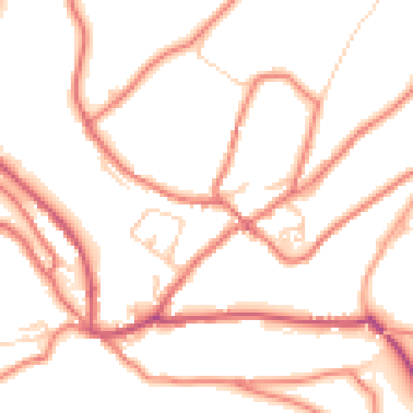 Daytime road noise heatmap for OL3 5AD
