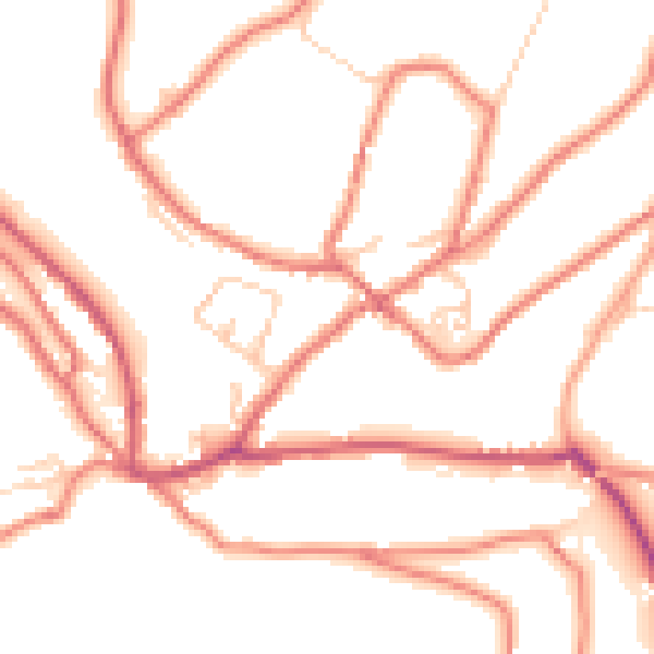 Daytime road noise heatmap for OL3 5AL