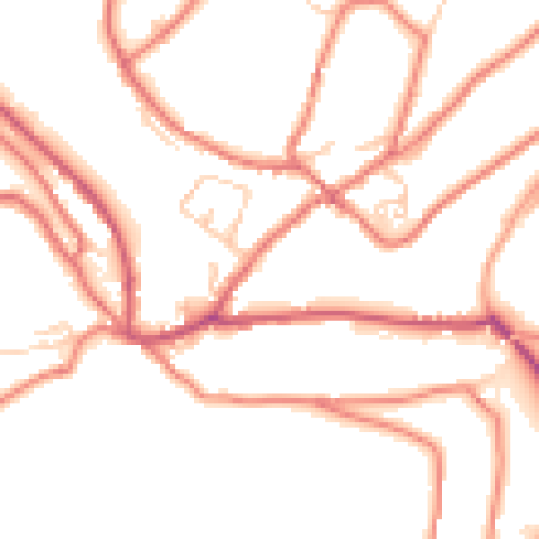 Daytime road noise heatmap for OL3 5AN