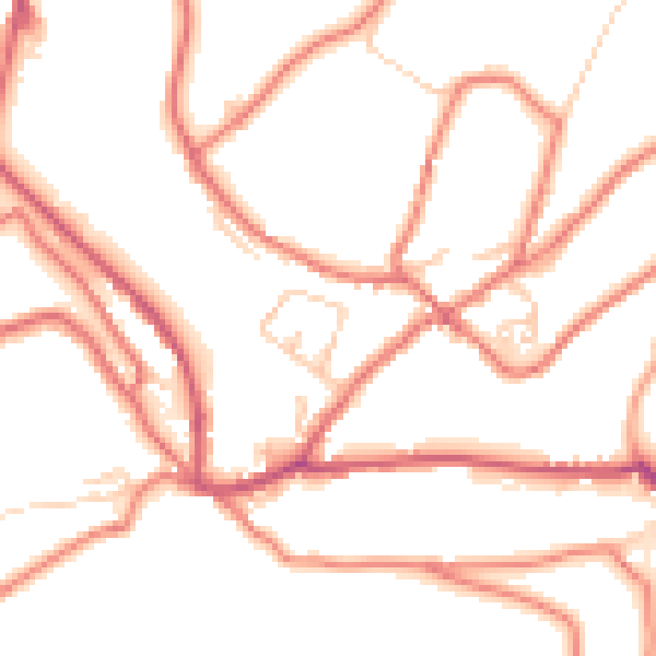Daytime road noise heatmap for OL3 5AW
