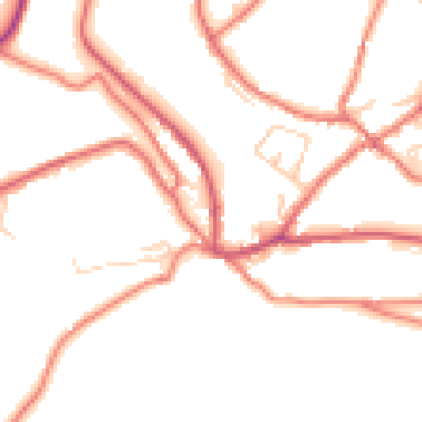 Daytime road noise heatmap for OL3 5BA