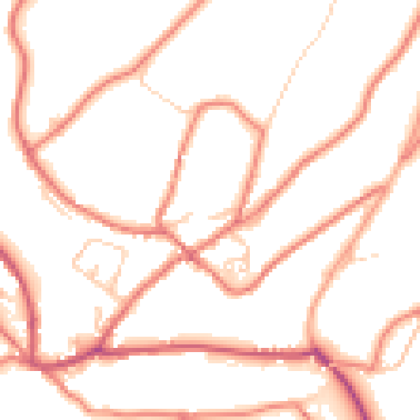 Daytime road noise heatmap for OL3 5BD