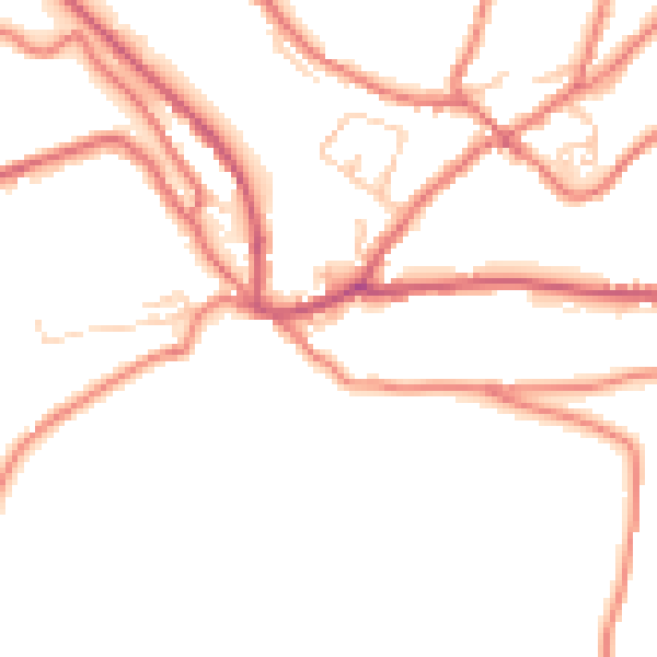 Daytime road noise heatmap for OL3 5BS