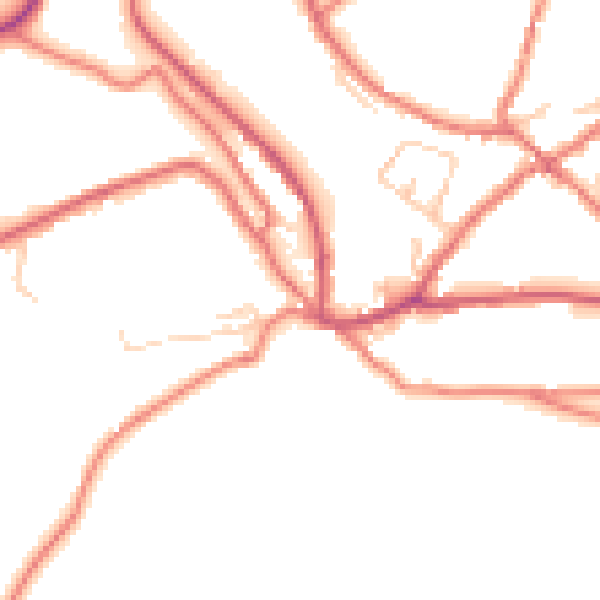 Daytime road noise heatmap for OL3 5BW