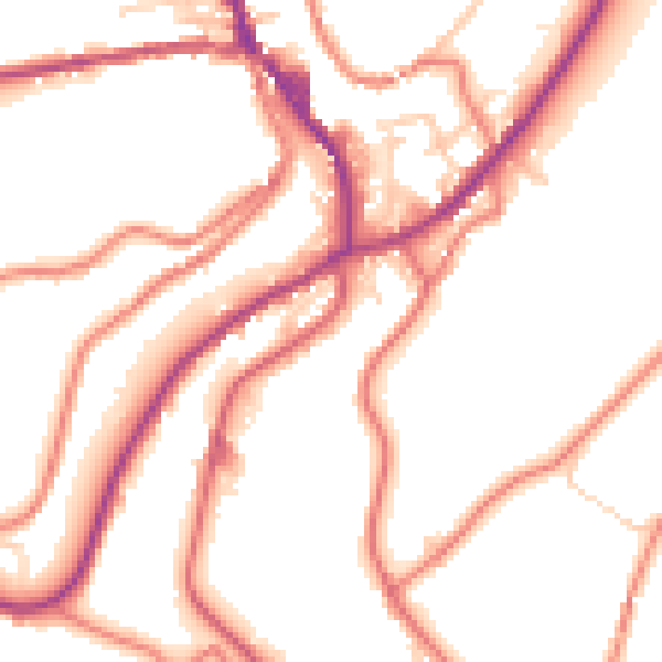 Daytime road noise heatmap for OL3 5DE