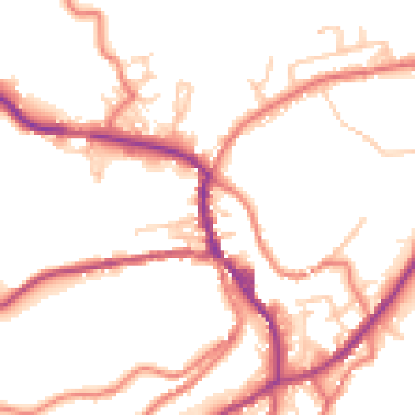 Daytime road noise heatmap for OL3 5DH