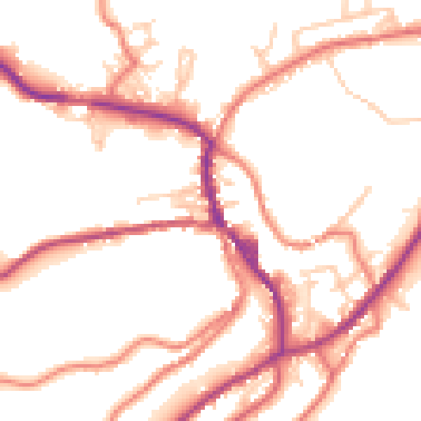 Daytime road noise heatmap for OL3 5DL