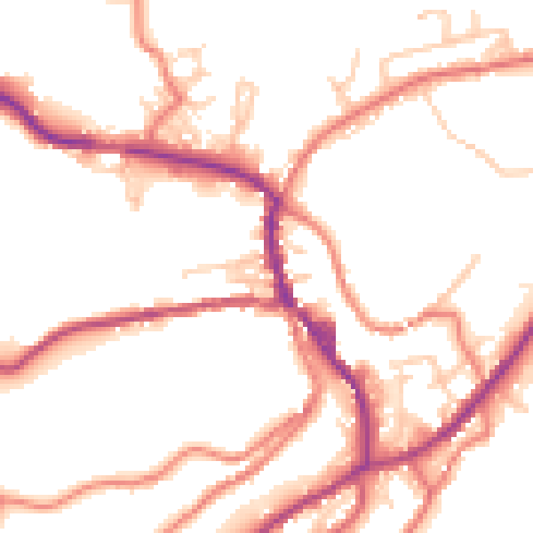 Daytime road noise heatmap for OL3 5DN