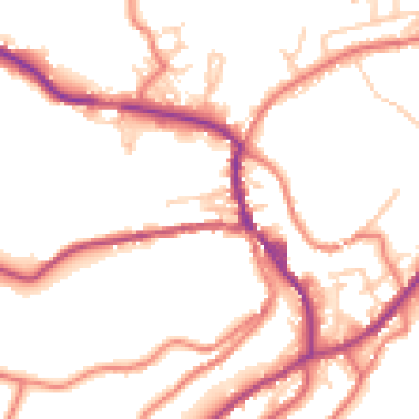 Daytime road noise heatmap for OL3 5DR