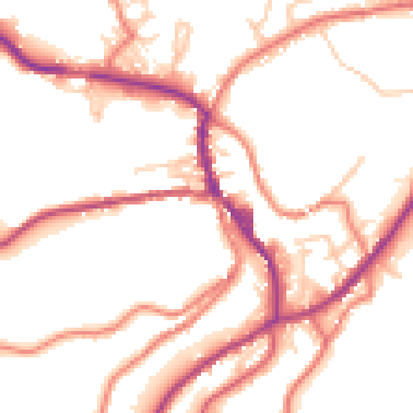 Daytime road noise heatmap for OL3 5DX