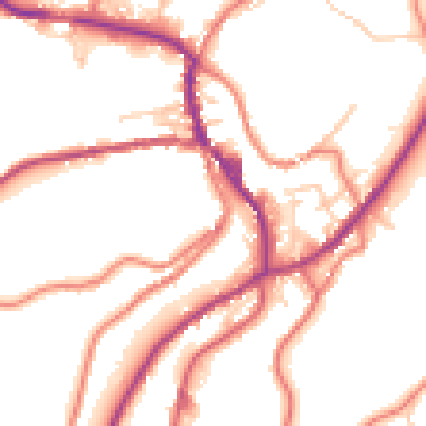 Daytime road noise heatmap for OL3 5DY