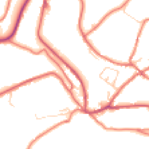 Daytime road noise heatmap for OL3 5GD
