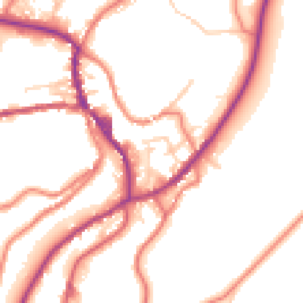 Daytime road noise heatmap for OL3 5GN