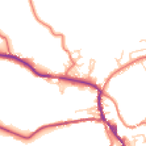 Daytime road noise heatmap for OL3 5HB