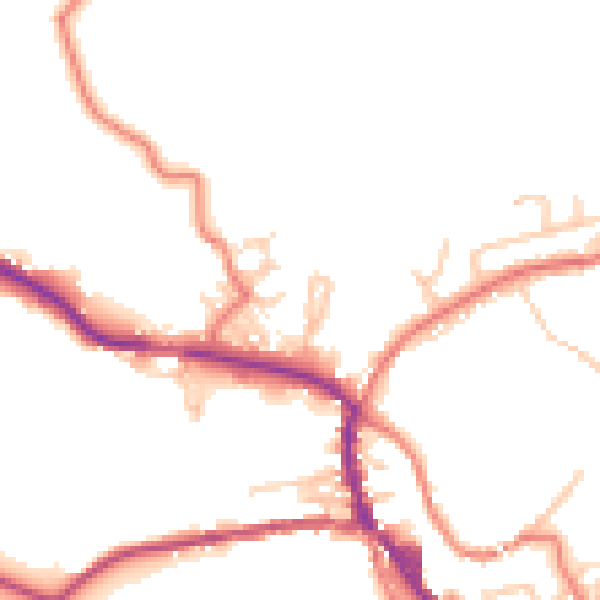 Daytime road noise heatmap for OL3 5HL
