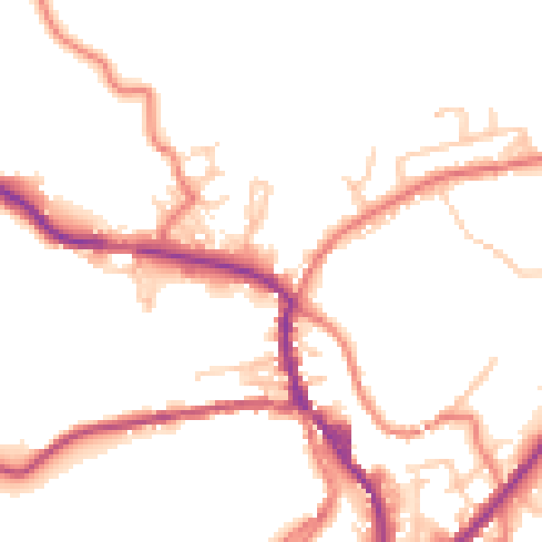 Daytime road noise heatmap for OL3 5HN