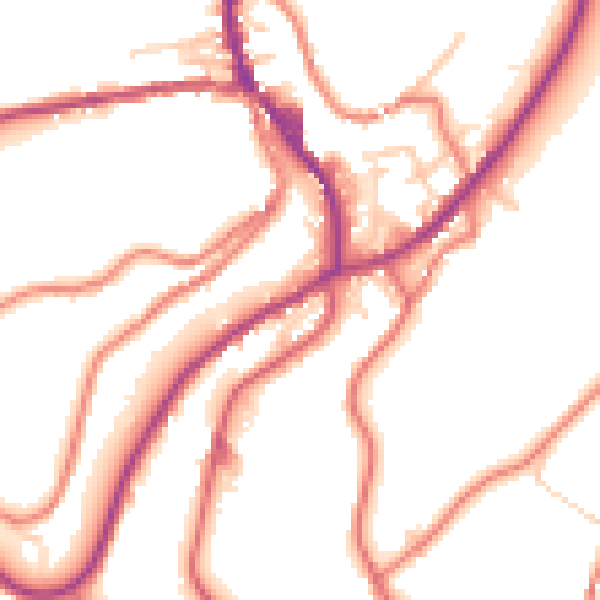 Daytime road noise heatmap for OL3 5HR