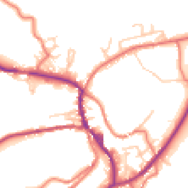 Daytime road noise heatmap for OL3 5HW