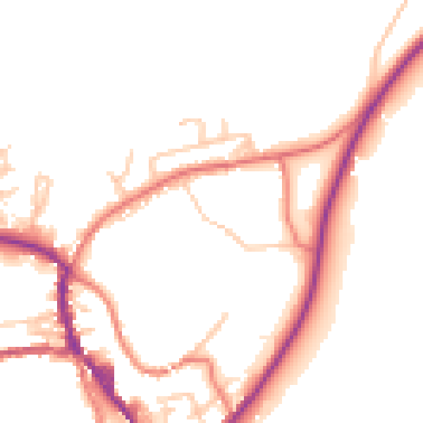 Daytime road noise heatmap for OL3 5HY