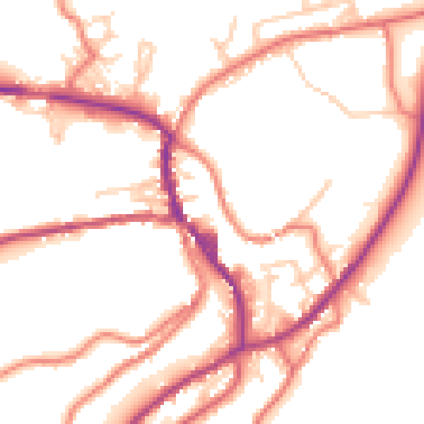 Daytime road noise heatmap for OL3 5JB