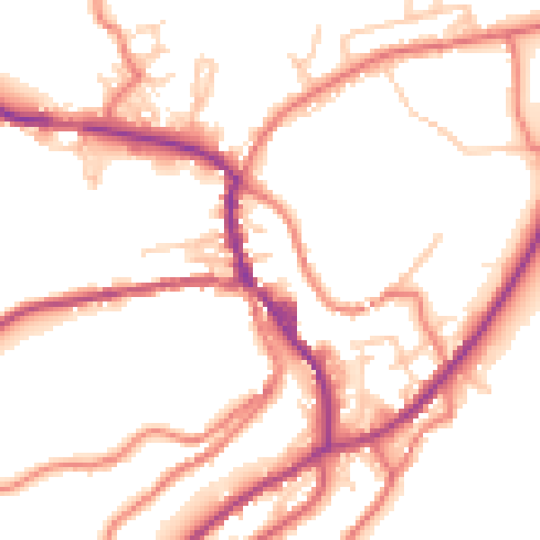 Daytime road noise heatmap for OL3 5JE