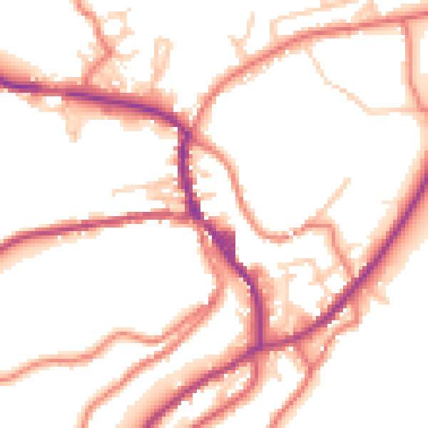 Daytime road noise heatmap for OL3 5JF