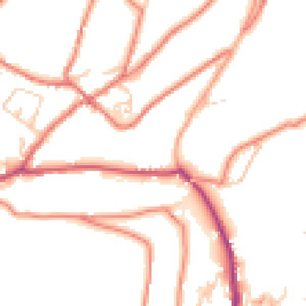 Daytime road noise heatmap for OL3 5NW