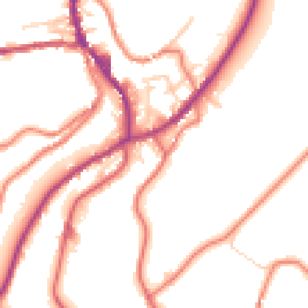 Daytime road noise heatmap for OL3 5QA