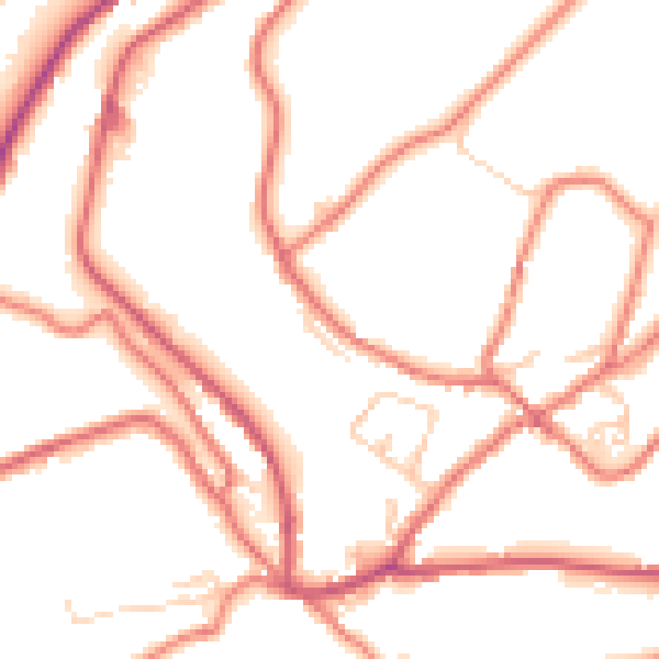 Daytime road noise heatmap for OL3 5QW