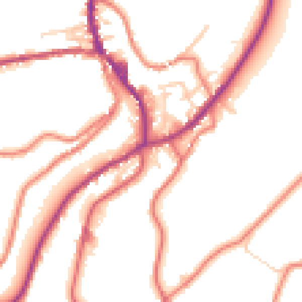 Daytime road noise heatmap for OL3 5QZ