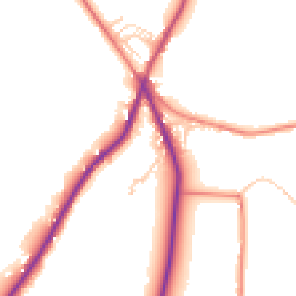 Daytime road noise heatmap for OL3 5RT