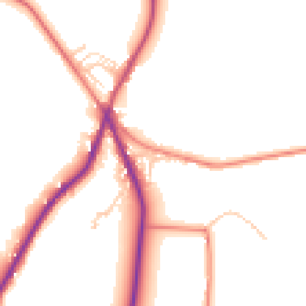 Daytime road noise heatmap for OL3 5RZ