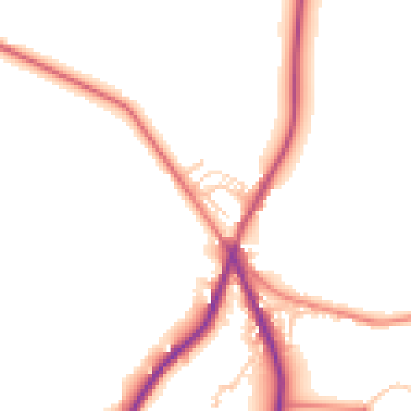 Daytime road noise heatmap for OL3 5SE