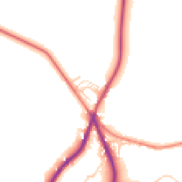 Daytime road noise heatmap for OL3 5SQ