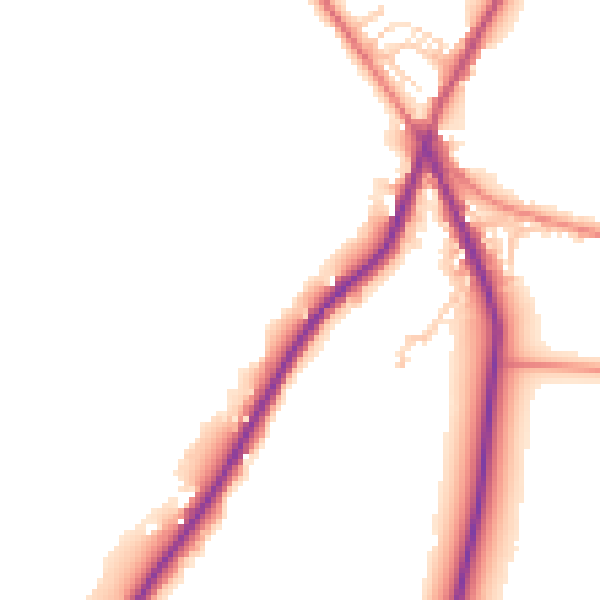 Daytime road noise heatmap for OL3 5SW