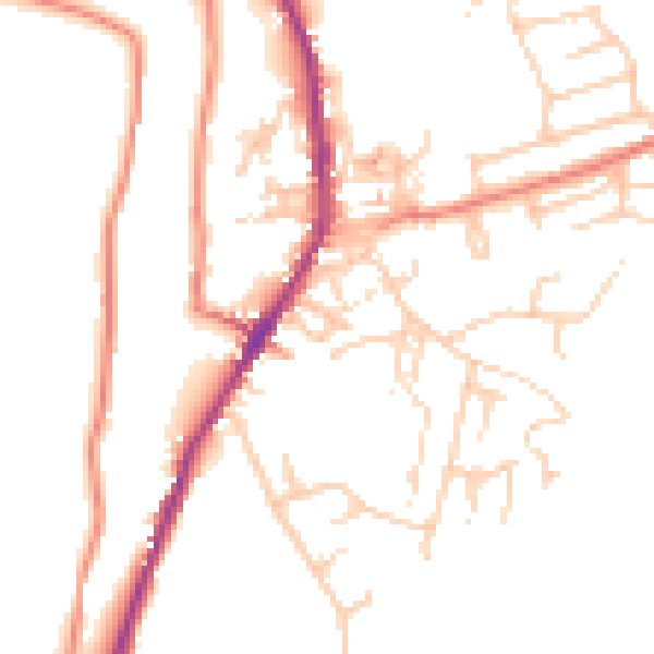 Daytime road noise heatmap for OL3 6AB