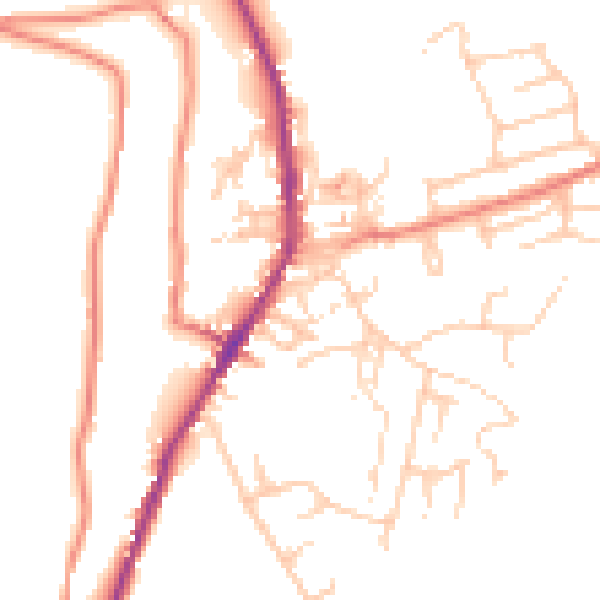 Daytime road noise heatmap for OL3 6AD