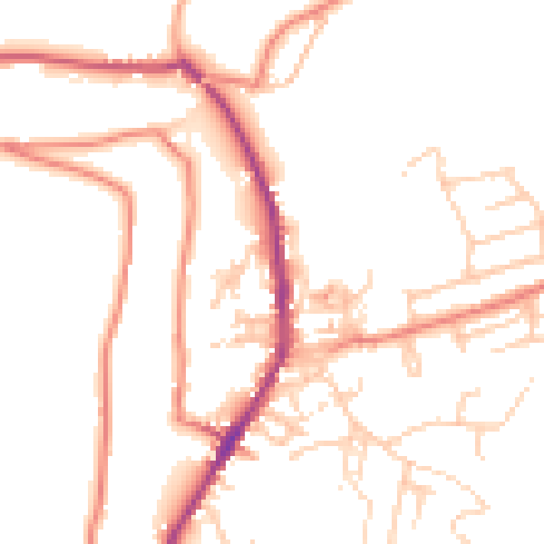 Daytime road noise heatmap for OL3 6AF