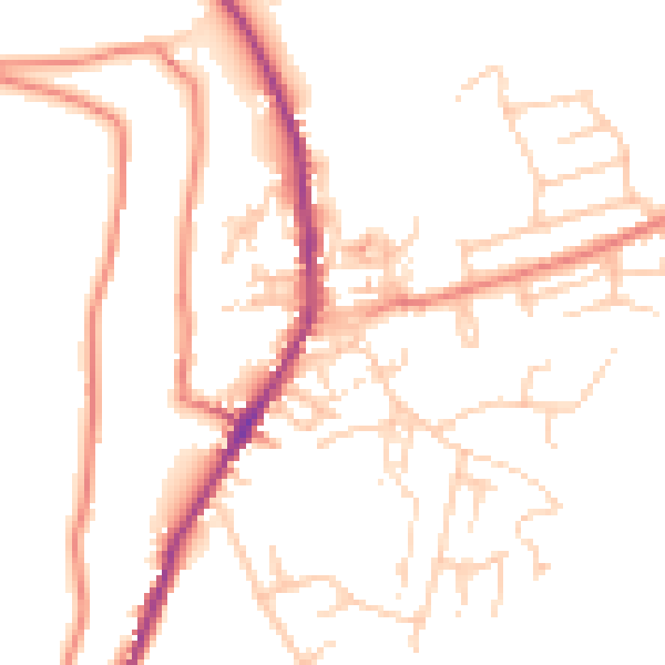 Daytime road noise heatmap for OL3 6AN
