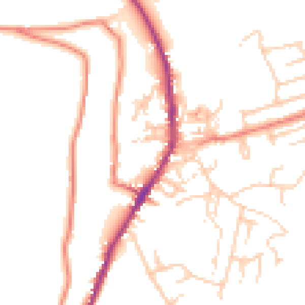 Daytime road noise heatmap for OL3 6AZ