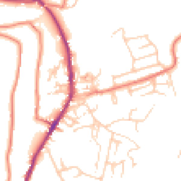Daytime road noise heatmap for OL3 6BJ