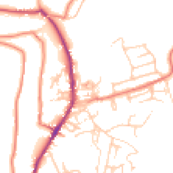Daytime road noise heatmap for OL3 6BP
