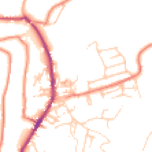 Daytime road noise heatmap for OL3 6BW