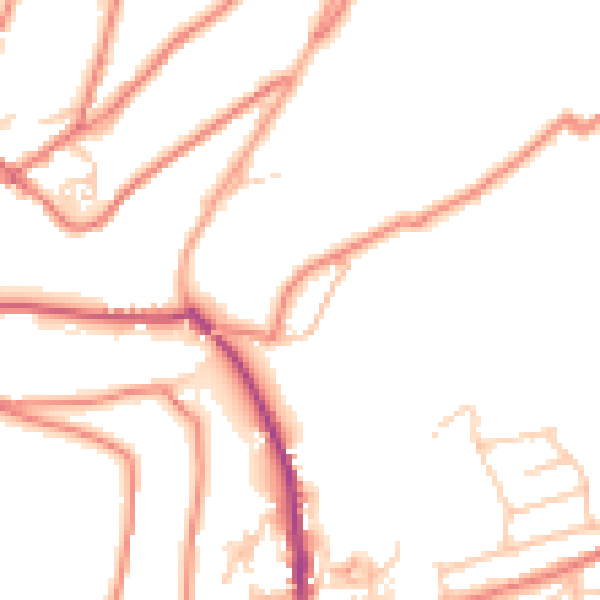 Daytime road noise heatmap for OL3 6BZ